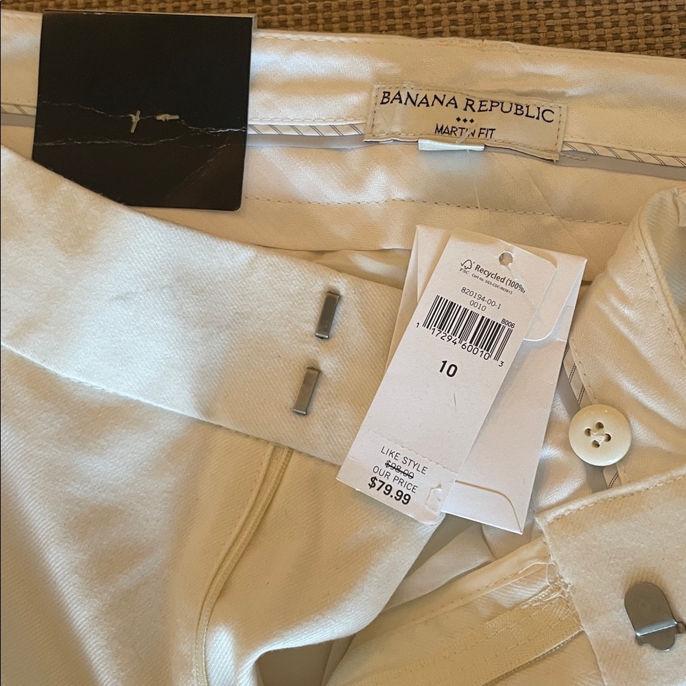 Banana Republic Cream Martin Fit Trousers